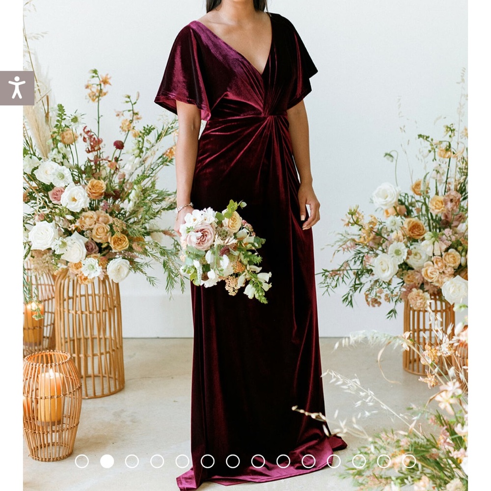 Revelry Gwen Bridesmaids Dress Size 20 Burgundy Velvet